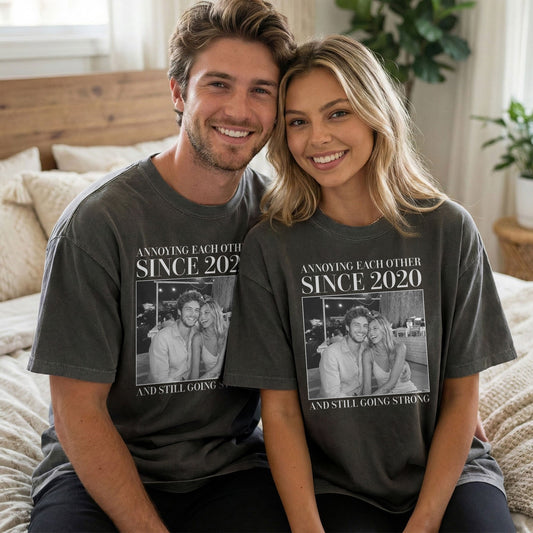 Annoying Each Other ... And Still Going Strong - Vintage Version - Personalized Photo Comfort Tee
