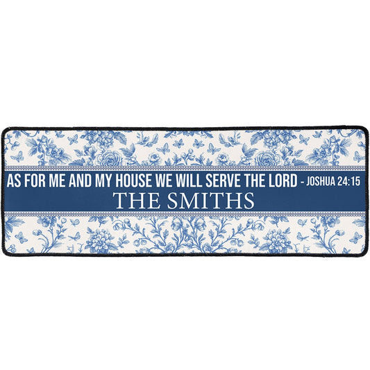 As For Me And My House We Will Serve The Lord - Personalized Runner Rug
