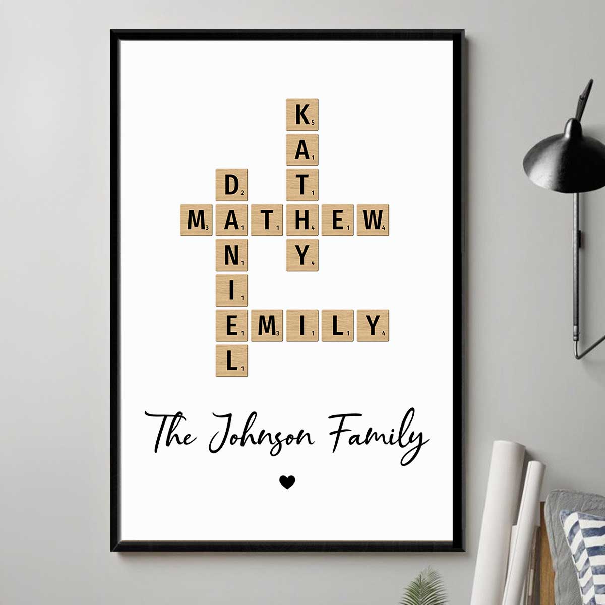 [FREE DELIVERY - Limited Time Offer] Unique Family Home Decor Make Your Own Crossword Puzzle Personalized Poster