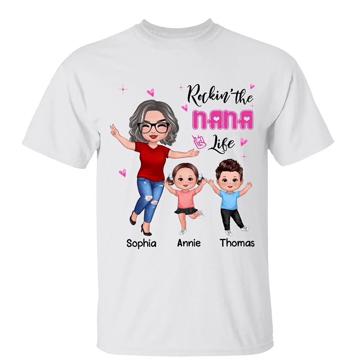 Rockin‘ Grandma Life Happy Doll Personalized Shirt