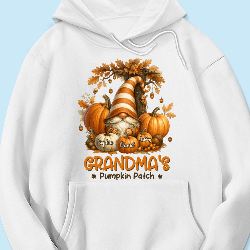 Gnome Grandma's Pumpkin Patch Personalized Fall Sweatshirt, Cozy Fall Sweatshirt for Grandma