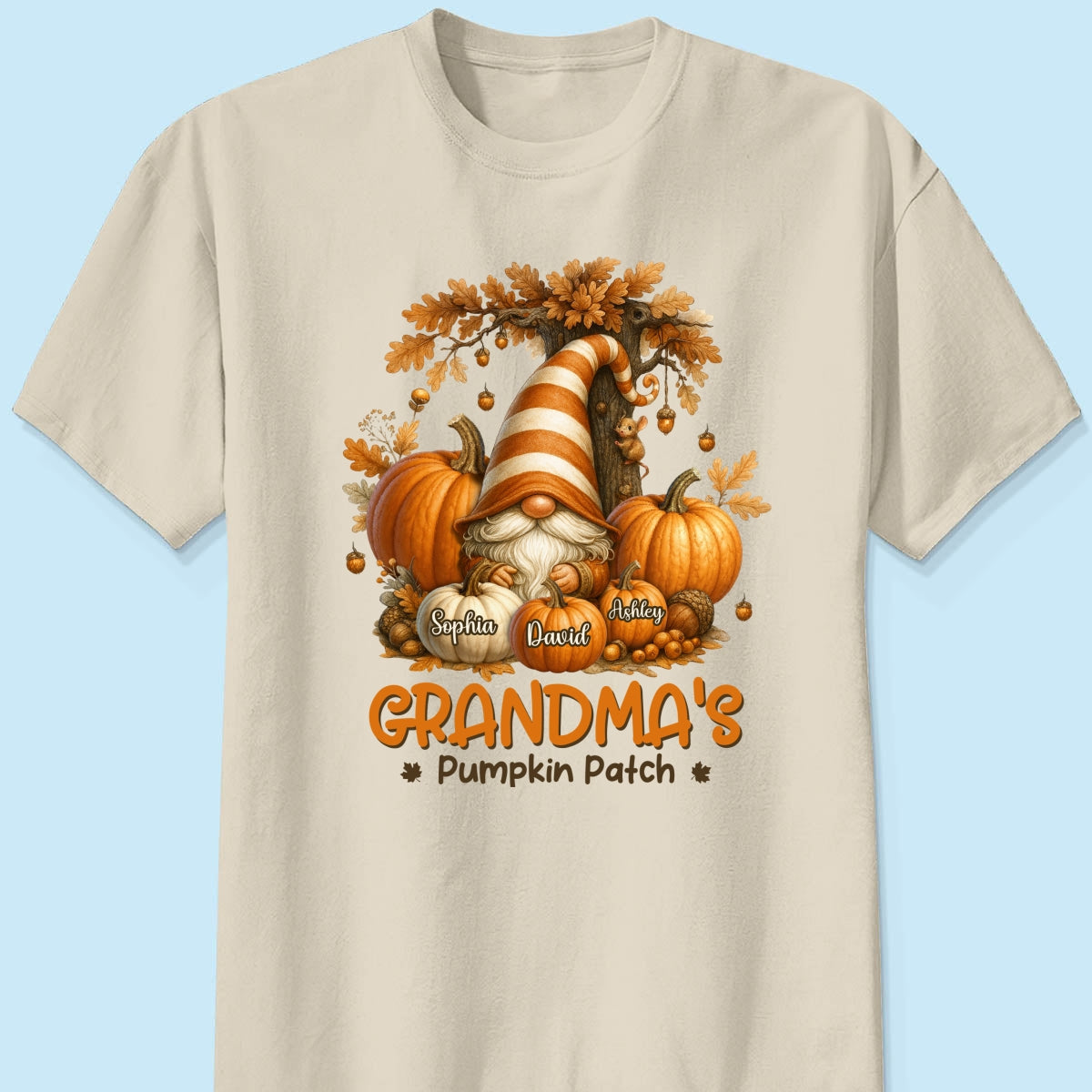 Gnome Grandma's Pumpkin Patch Personalized Fall Sweatshirt, Cozy Fall Sweatshirt for Grandma