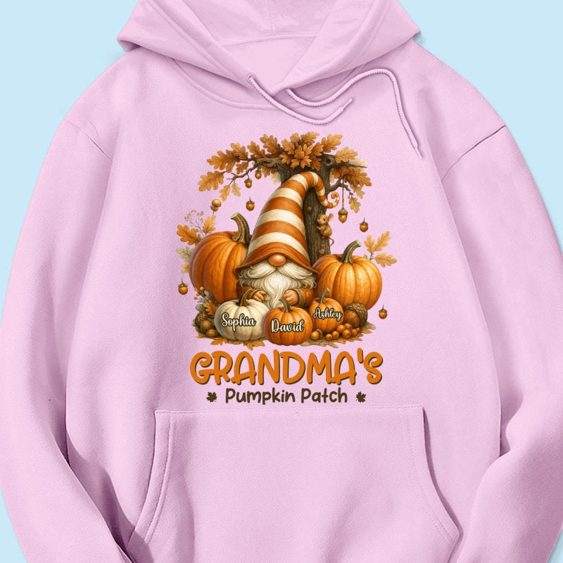 Gnome Grandma's Pumpkin Patch Personalized Fall Sweatshirt, Cozy Fall Sweatshirt for Grandma