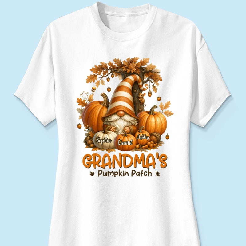 Gnome Grandma's Pumpkin Patch Personalized Fall Sweatshirt, Cozy Fall Sweatshirt for Grandma