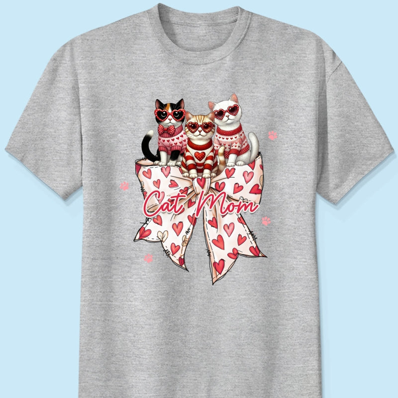 Coquette Bow  Cat Personalized Shirt, Gift for Cat Moms