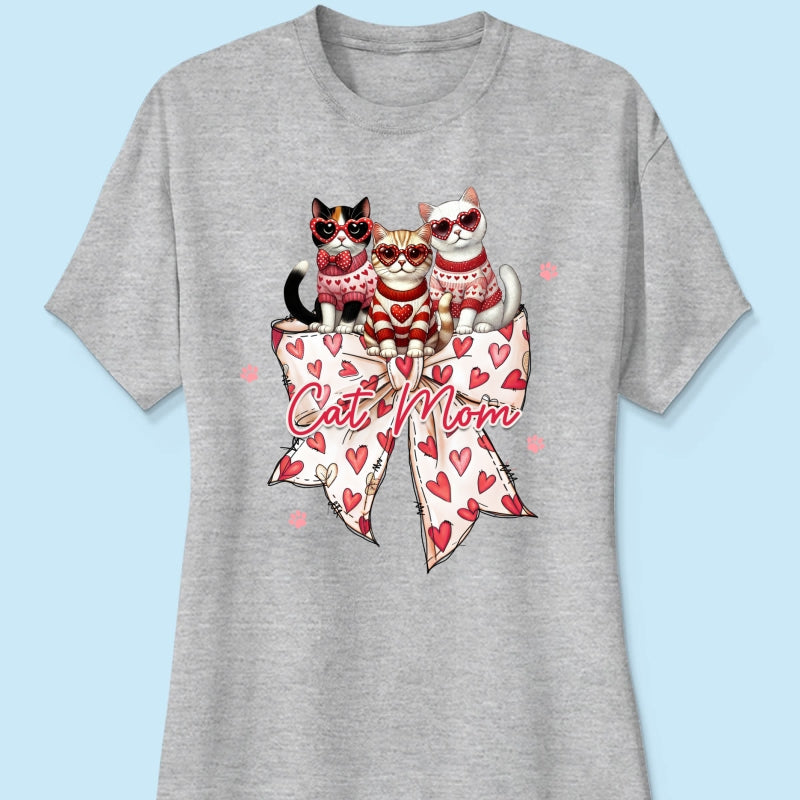 Coquette Bow  Cat Personalized Shirt, Gift for Cat Moms