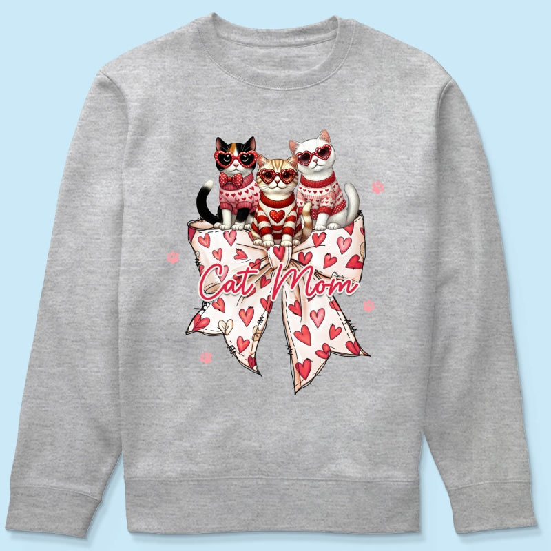 Coquette Bow  Cat Personalized Shirt, Gift for Cat Moms