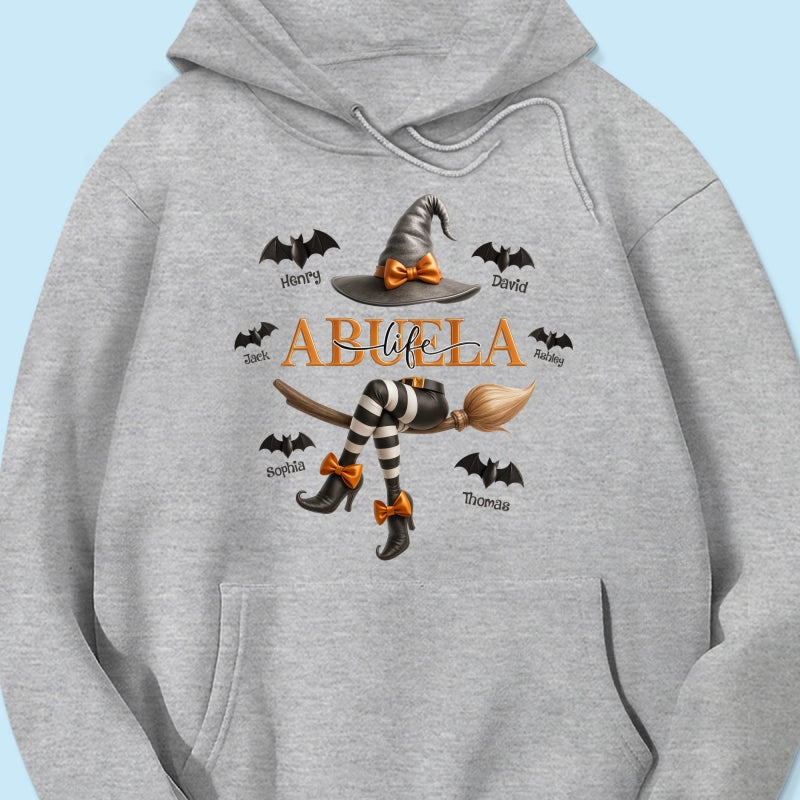 Grandma Life Witch 3D Effect Personalized Sweatshirt, Halloween Sweatshirt for Grandma