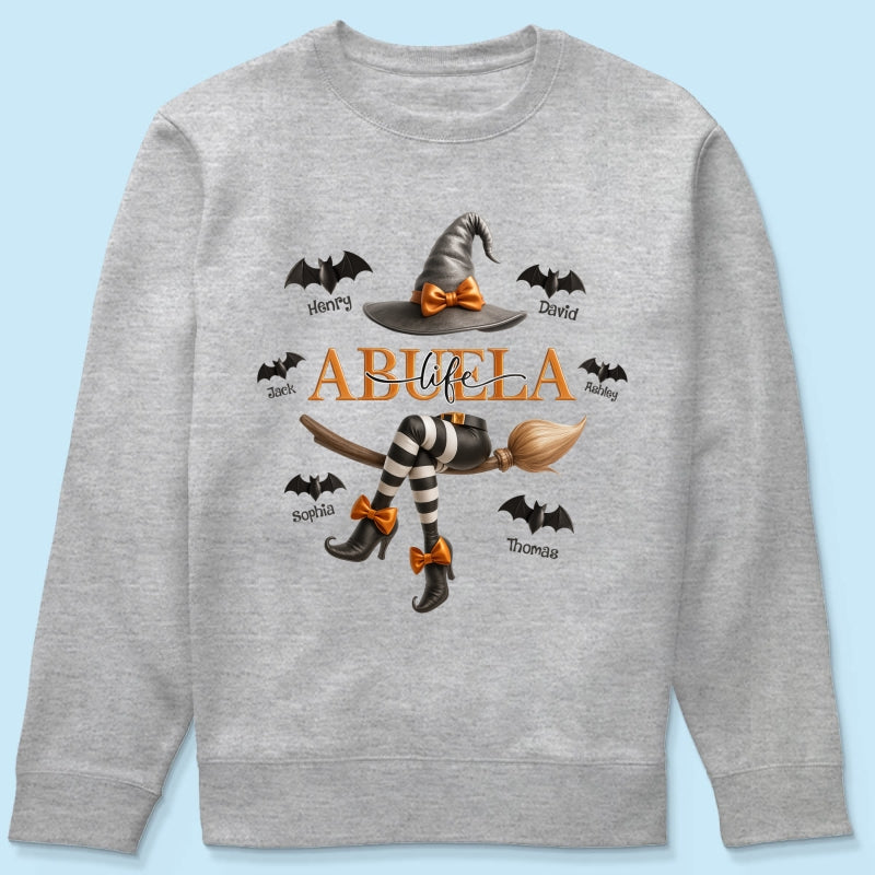 Grandma Life Witch 3D Effect Personalized Sweatshirt, Halloween Sweatshirt for Grandma