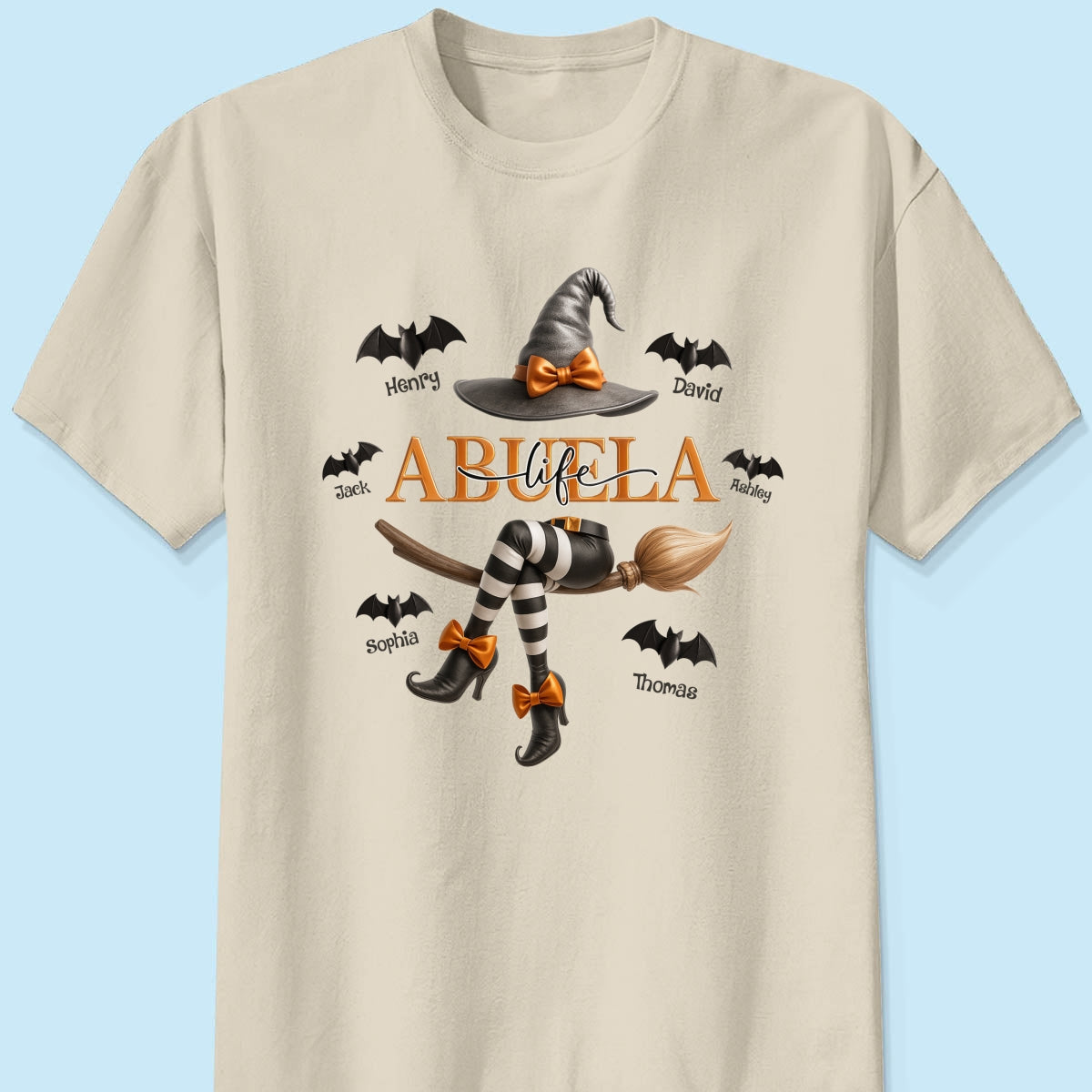 Grandma Life Witch 3D Effect Personalized Sweatshirt, Halloween Sweatshirt for Grandma
