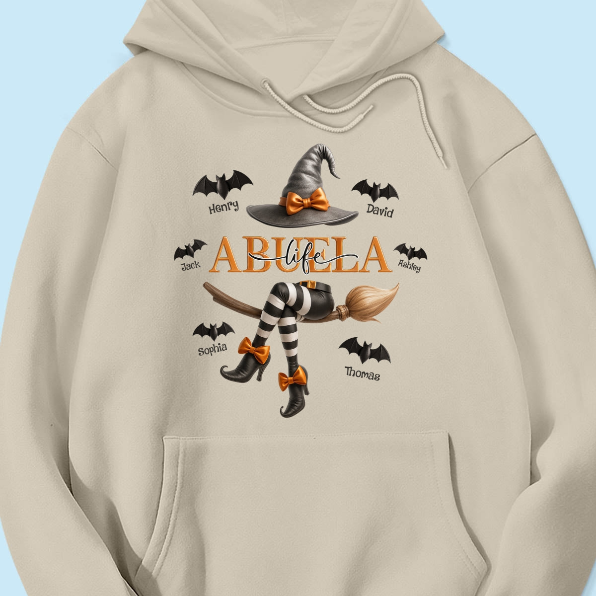 Grandma Life Witch 3D Effect Personalized Sweatshirt, Halloween Sweatshirt for Grandma