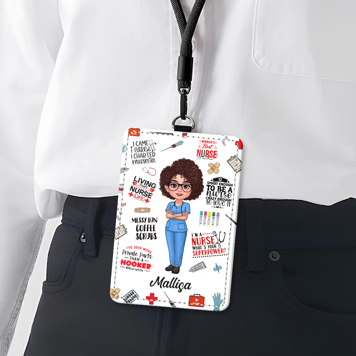Nurse Affirmation Personalized ID Badge Holder, Gift For Nurse