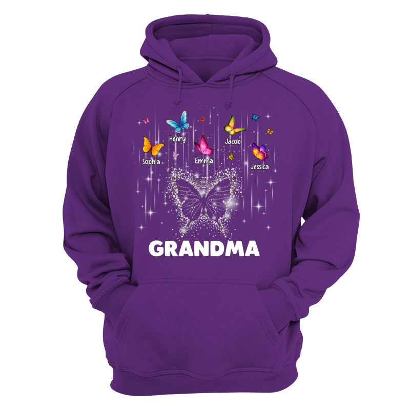 Twinkle Butterflies Mom Grandma Personalized Shirt