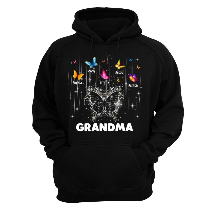 Twinkle Butterflies Mom Grandma Personalized Shirt