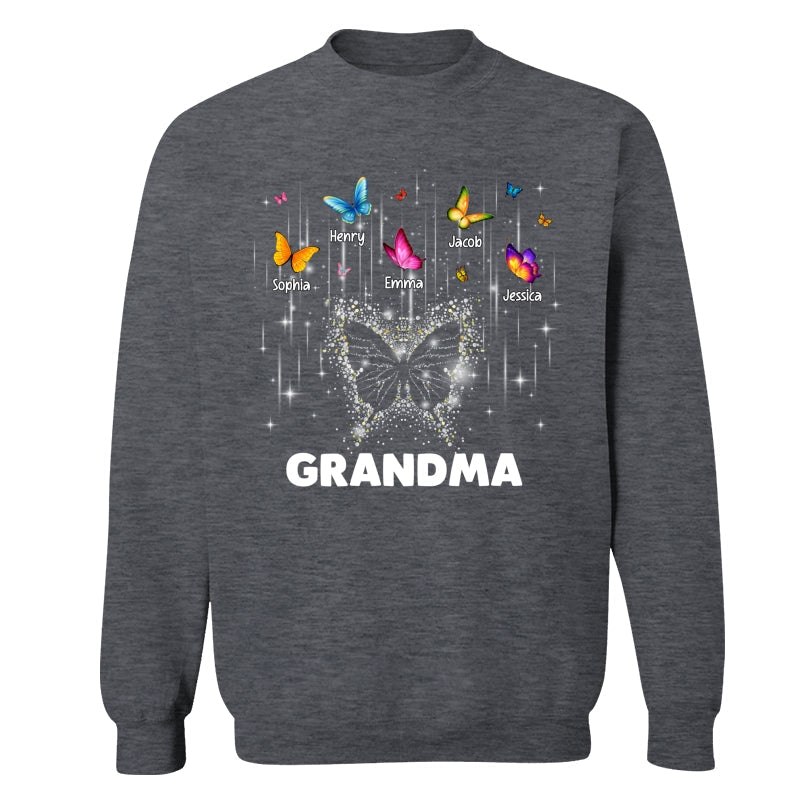 Twinkle Butterflies Mom Grandma Personalized Shirt