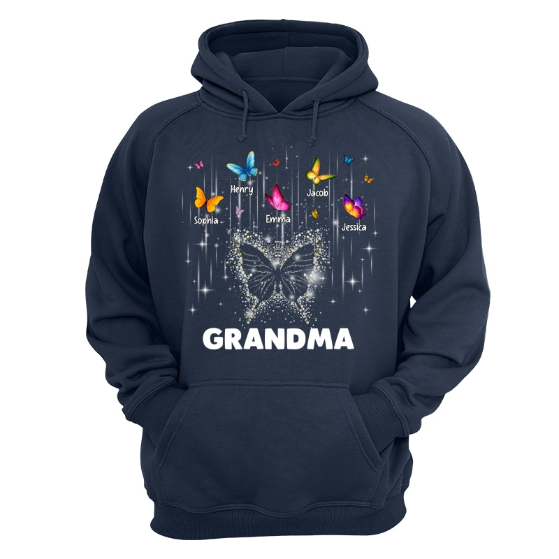 Twinkle Butterflies Mom Grandma Personalized Shirt