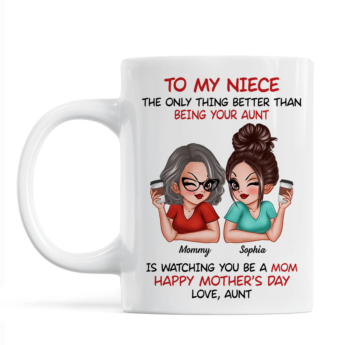 To My Niece From Aunt Happy Mother‘s Day Personalized Mug