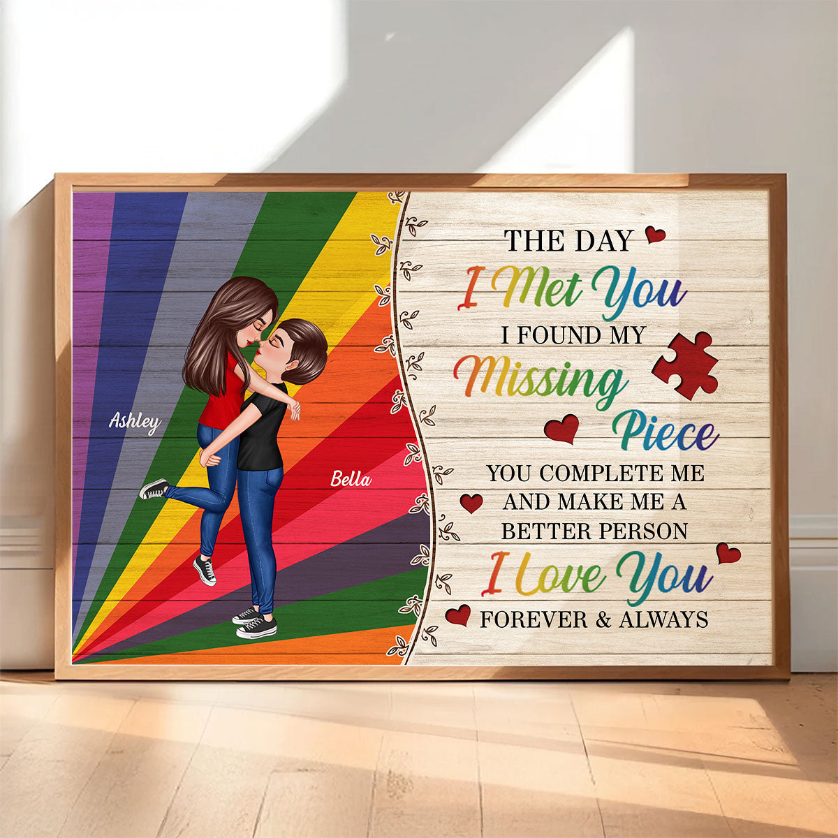 The Day I Met You Lesbian Couple LGBT Personalized Poster, Pride Month Gift