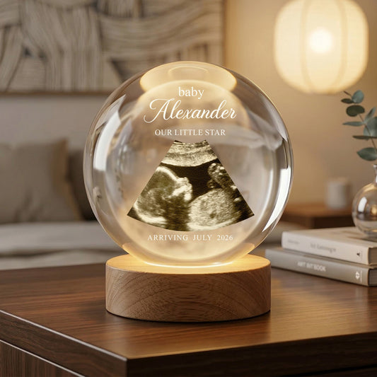 Baby Expecting Ultrasound Custom Photo - Personalized Night Light