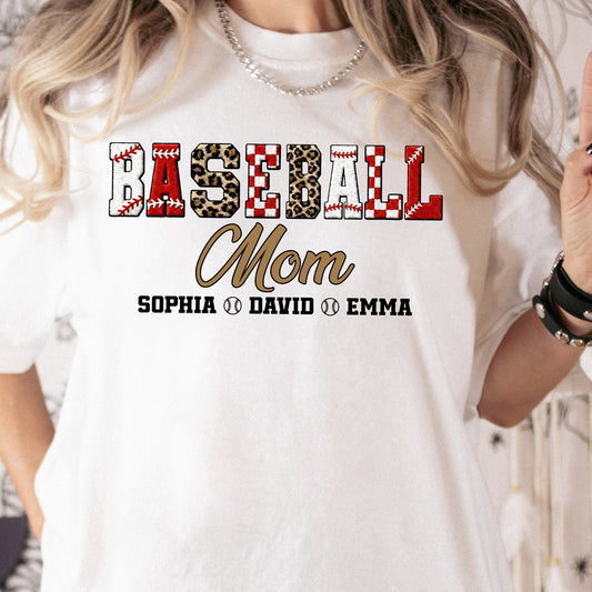 Baseball Mom Faux Yarn Print - Personalized Shirt