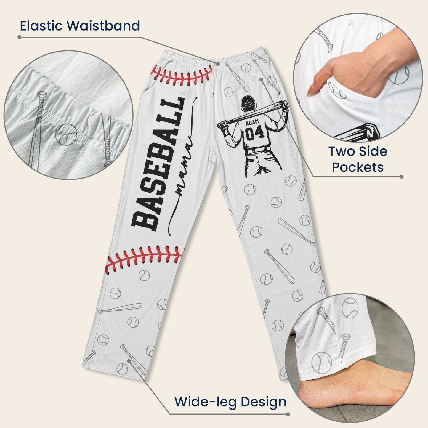 Baseball Mom That's My Kids - Personalized Lounge Pants