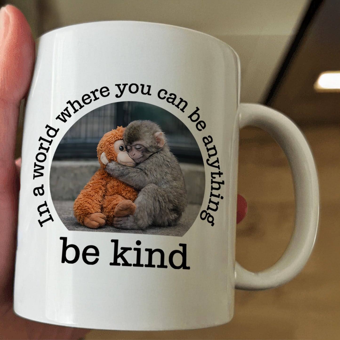 Be Kind - Baby Punch Monkey Gift For Animal Lovers - Mug