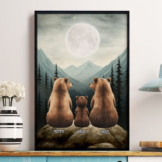 Father's Day Gifts, Bear Family Art Home Decor - Personalized Poster