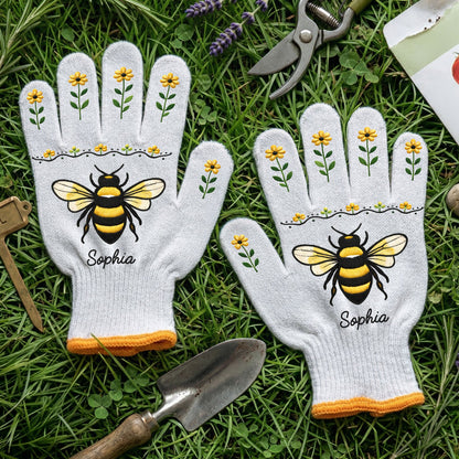 Bee Butterfly Lavender Tomatoes - Personalized Gardening Gloves