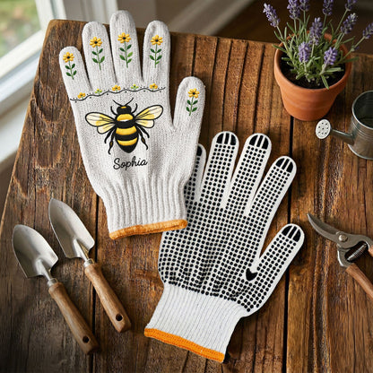 Bee Butterfly Lavender Tomatoes - Personalized Gardening Gloves