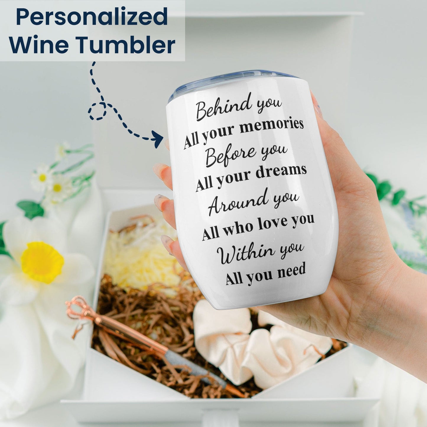 Behind You All Your Memories Custom Birth Month Flower - Graduation Gift Box Set