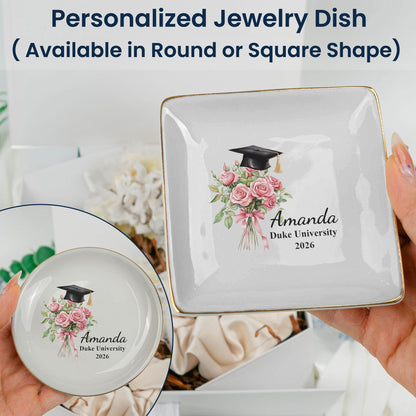 Behind You All Your Memories Custom Birth Month Flower - Graduation Gift Box Set
