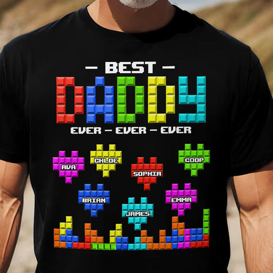 Father's Day Gifts, Best Dad Ever Block Puzzle - Personalized Shirt