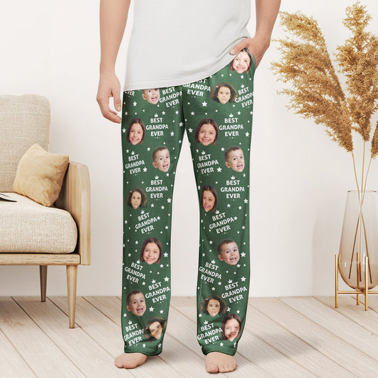 Father's Day Gifts, Best Dad Ever Custom Kids Pets - Personalized Photo Lounge Pants