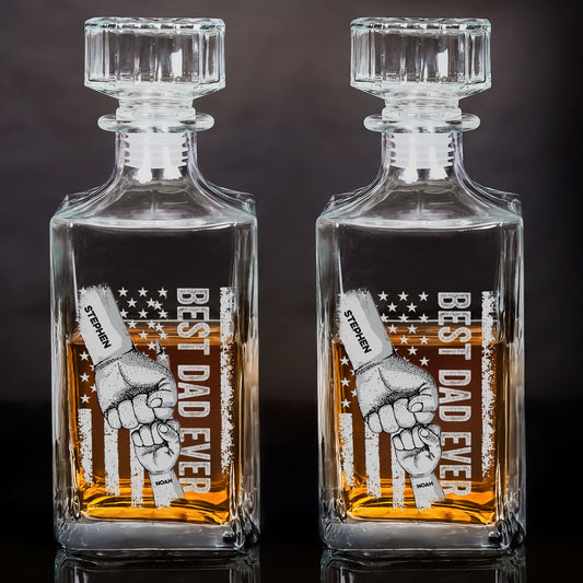 Father's Day Gifts, Best Dad Ever - Father's Day Gifts For Dad, Papa, Step-Dad - Custom Decanter