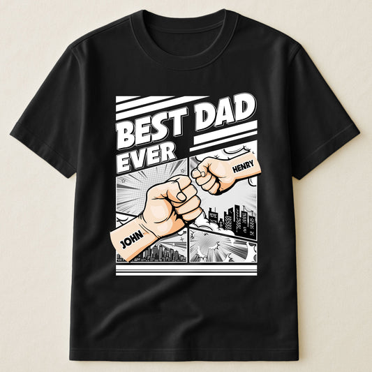Father's Day Gifts, Best Dad Ever - Fist Bump New Version - Personalized Shirt
