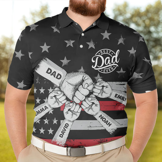 Father's Day Gifts, Best Dad Ever Fist Bump - Personalized Polo Shirt