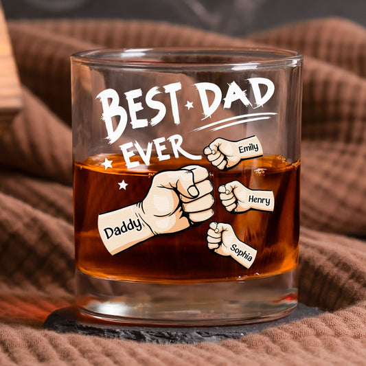 Father's Day Gifts, Best Dad Ever - Personalized Whiskey Glass