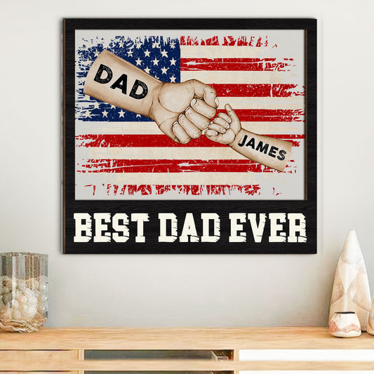 Father's Day Gifts, Best Dad Ever - Personalized Wood And Acrylic Wall Art