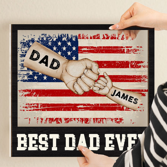 Father's Day Gifts, Best Dad Ever - Personalized Wood And Acrylic Wall Art