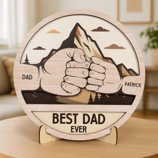 Father's Day Gifts, Best Dad Ever - Personalized Wooden Plaque