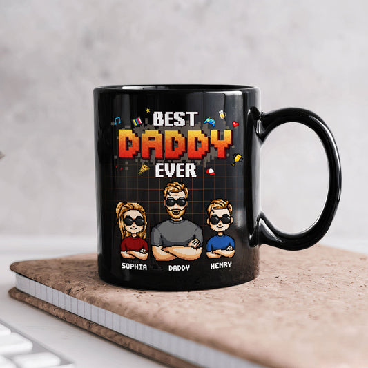 Father's Day Gifts, Best Dad Ever - Pixel Style - Personalized Mug