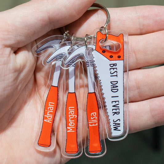 Father's Day Gifts, Best Dad I Ever Saw - Personalized Acrylic Keychain