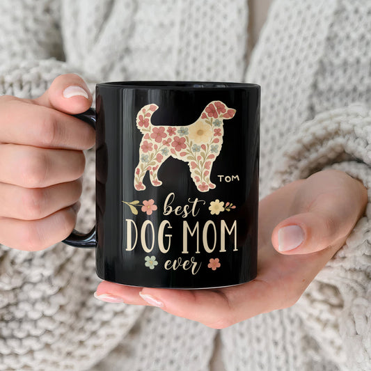 Best Dog Mom Ever Floral - Personalized Mug
