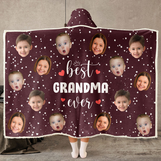 Father's Day Gifts, Best Mom Ever, Best Dad Ever - Personalized Photo Wearable Blanket Hoodie