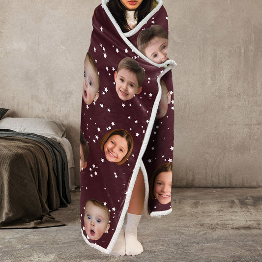 Father's Day Gifts, Best Mom Ever, Best Dad Ever - Personalized Photo Wearable Blanket Hoodie
