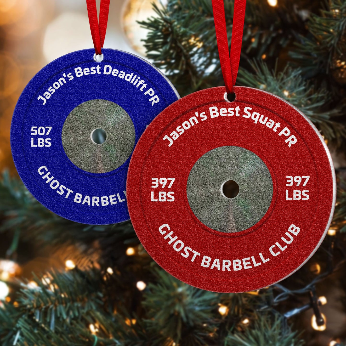 [Only available in the U.S] Best PR On Weight Plate - Personalized Aluminum Ornament