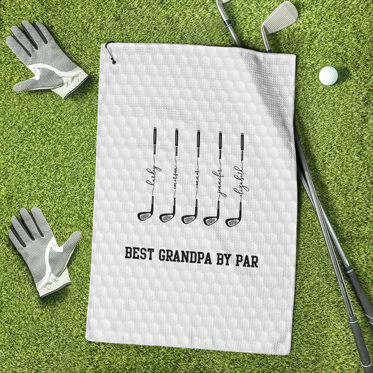 Father's Day Gifts, Best Dad By Par, Best Grandpa By Par - Personalized Golf Towel