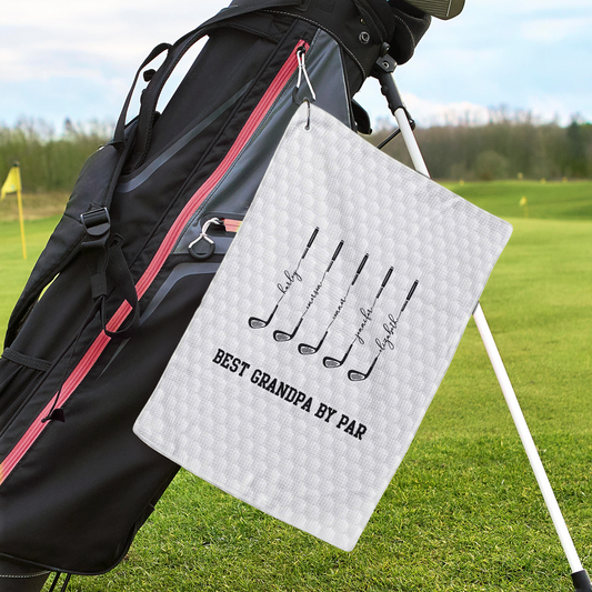 Father's Day Gifts, Best Dad By Par, Best Grandpa By Par - Personalized Golf Towel