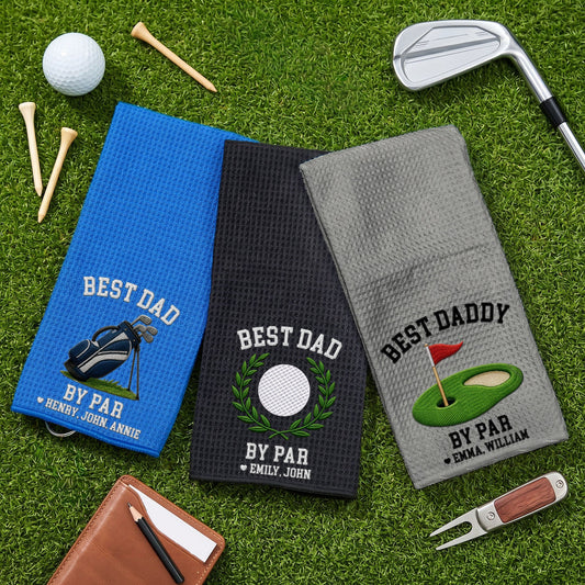 Best Dad By Par - Personalized Golf Towel