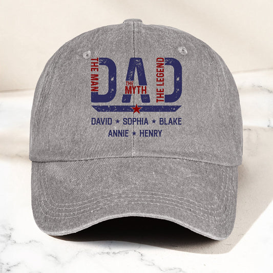 Father's Day Gifts, Best Dad Ever The Man, The Myth, The Legend - Personalized Cap